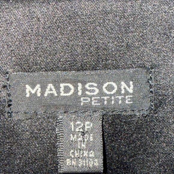 Madison Petite Black Jacket 3/4 Sleeve Size 12P Women’s A-Line Career - Picture 2 of 8